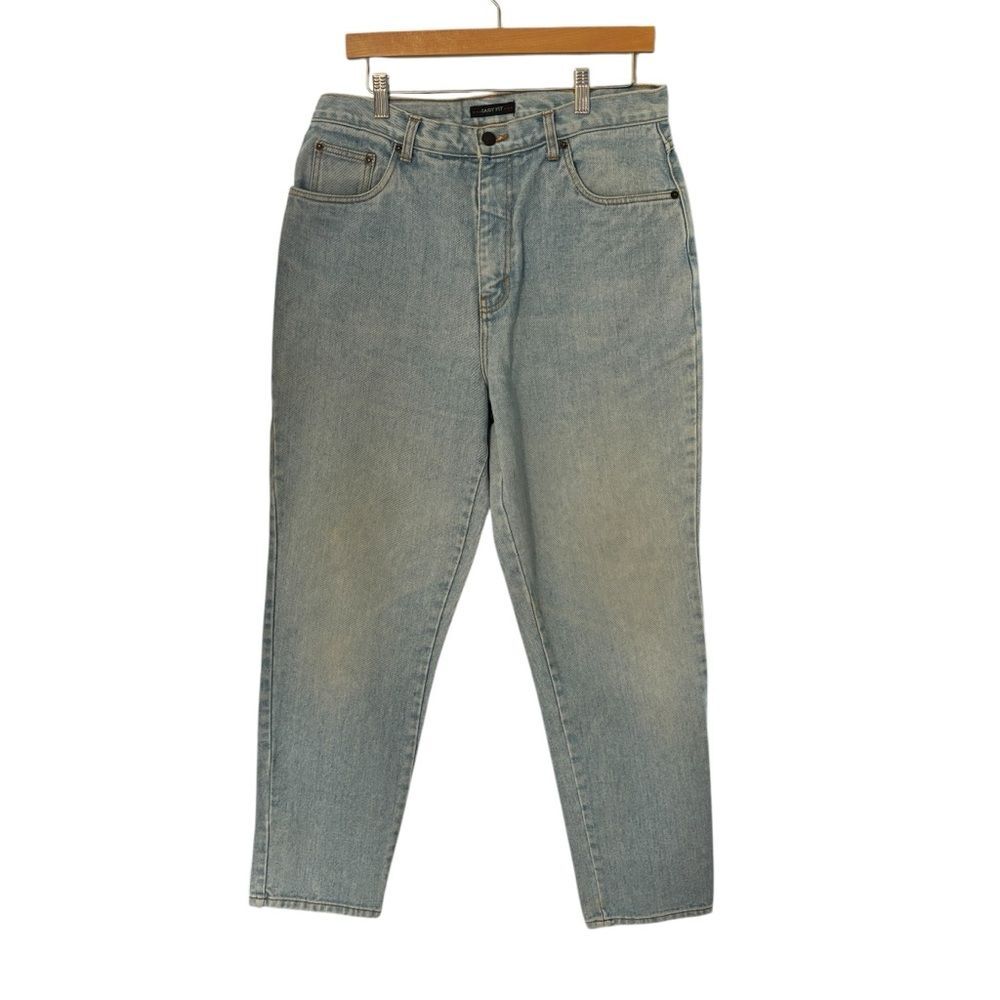 Bill Blass Women’s Vintage High Rise Easy Fit Light Wash Mom Jeans Sz 14